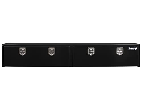 Buyers Products 1702960 Black Steel Topsider Truck Box With T-Handle Latch, 16 x 13 x 96 Inch Truck Tool Box For Storage And Organization, Lockable Tool Chest for Work Trucks