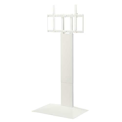 WALL V3SW High Type, Sleek Ultra-Thin Tall TV Stand for 32–80" TVs, Satin White, Swivel Function, Free Standing, Space-Saving Design, for Living Room and Bedroom, No Drill Setup, Japan-Engineered