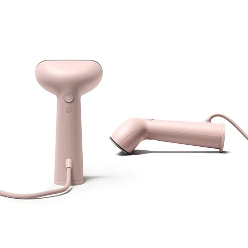 Steamery Handheld Clothes Steamer Cirrus 3, 1200W, US Plug, Heated Ironing Plate, Fast Heat Up, Garment Wrinkle Remover, Pink