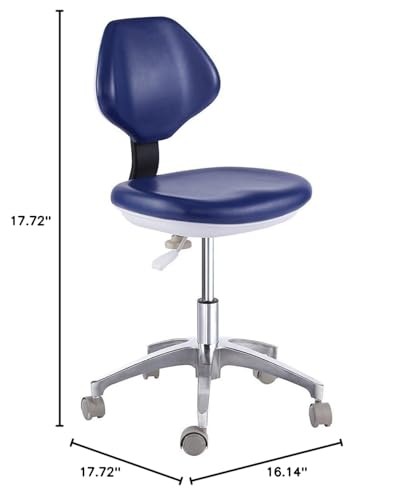 Dental Medical Chair for Dentist Doctor's Stool Adjustable Mobile Chair PU Leather Black(14#)