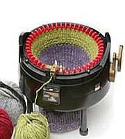 Addi Express King Size Knitting Machine, 46 Needle Round Loom with Row Counter and Hand Crank, Black, 17.7 Inch Flat Panel Width