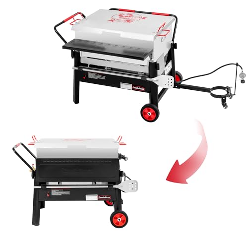 Creole Feast CFB2001 150 QT Crawfish Boiler, Outdoor Double Sack Propane Gas Crawfish Cooker with Foldable Cylinder Mounting Bracket and Stirring Paddle for Seafood & Crawfish Season, Black