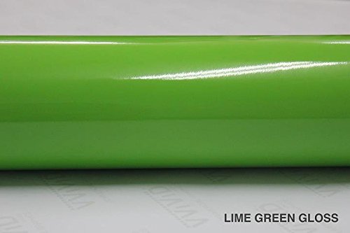 VViViD Lime Green Gloss Car Wrap Vinyl Roll with Air Release 3mil (50ft x 5ft (Full Car Wrap Roll))