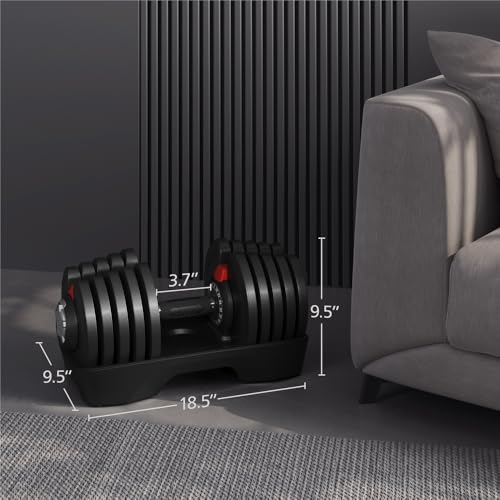 Yaheetech Adjustable Dumbbells Set 52.5LB Adjustable Dumbbells Pair Fast Adjust Weight 2PCS