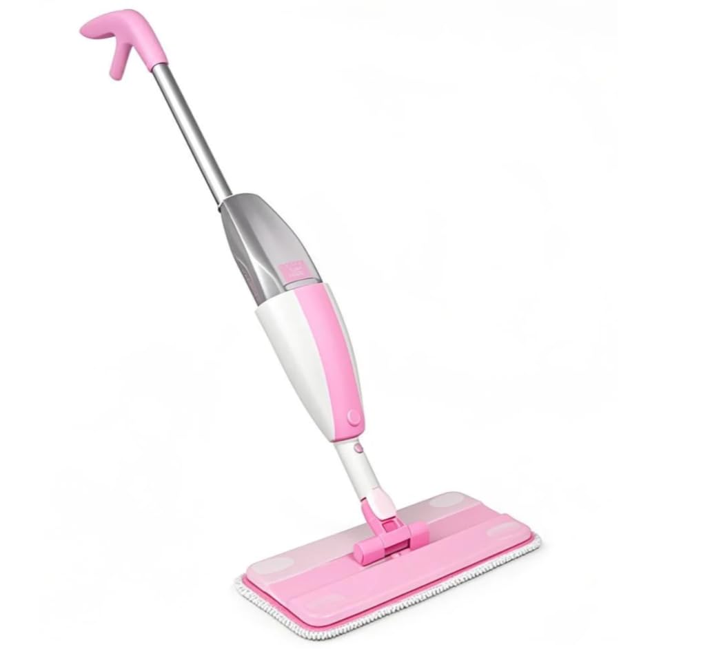 Lullulii Kids Spray Mop,Fun & Functional Toddler Cleaning Set,Real Working Mop for Floors,Pretend Play β Includes Spray Bottle, 2 Washable Microfiber Pads, Montessori Kids Cleaning Toy Set -Pink