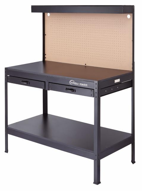 Simpli-Magic 48-Inch Workbench with Power Outlets and Light, Large Capacity 500LBS Evenly Distributed