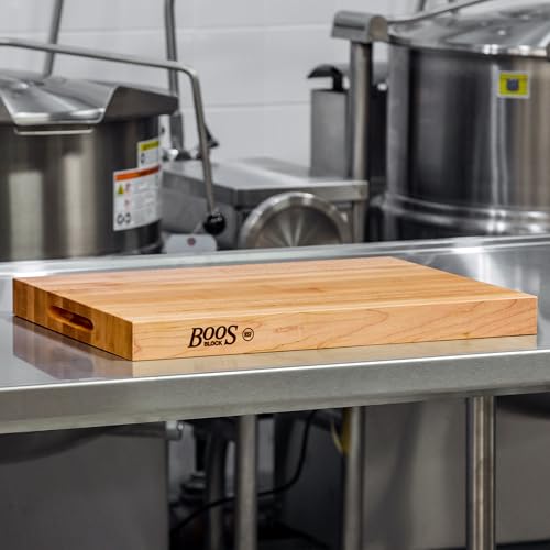 John Boos - R1812 Platinum Commercial Series Maple Wood Edge Grain Reversible Cutting Board, 18 Inches x 12 Inches x 1.75 Inches
