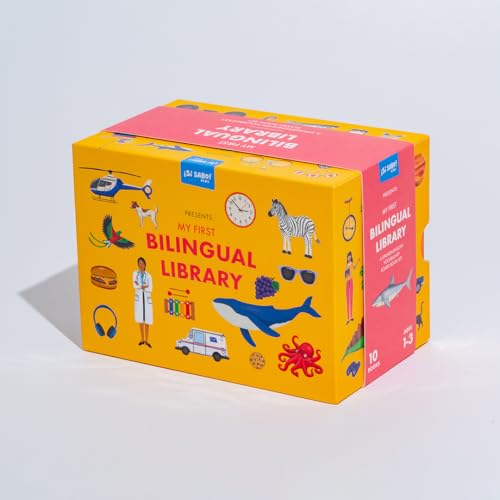 My First Bilingual Library: A Spanish-English Vocabulary Board Book Set of Colors, Numbers, Animals, ABCs, and More (Si Sabo Bilingual Books for Kids)