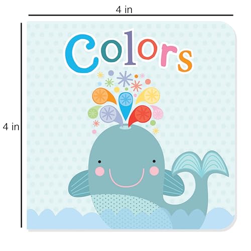 Little Learners 10 Board Book Library Set Includes Counting, Colors, Feelings, Animals, The Wheels on the Bus, Opposites, ABCs, Twinkle Twinkle Little Star, Please & Thank You, and Shapes