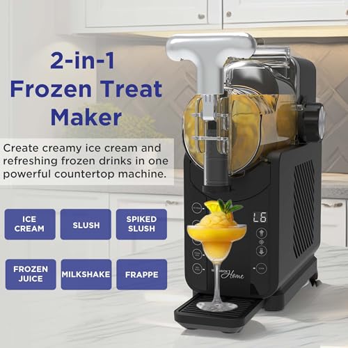 Magnavox Home, Ice Cream & Frozen Slush Drink Maker, Onyx (34OZ IceCream or 57OZ Slush at a Time)