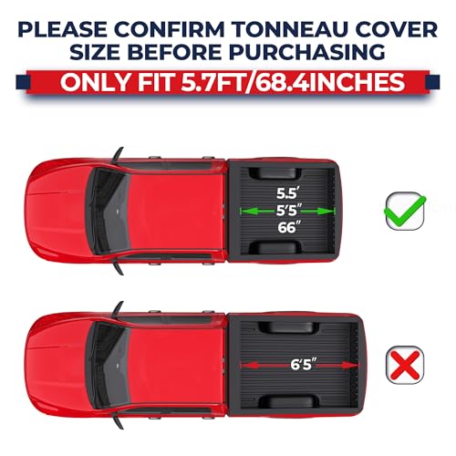 MOSTPLUS Quad Fold Hard Truck Bed Tonneau Cover Compatible with 2014-2025 Toyota Tundra Fleetside for Models with The Deckrail System 5.5 FT-4 Fold Aluminum Bed 66.7 inch