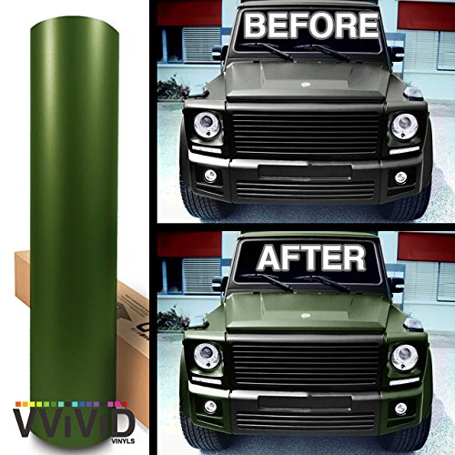 VViViD® Matte Military Army Green Vinyl Wrap Roll with Air Release Technology (75ft x 5ft)