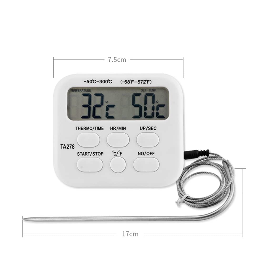 BERHUTJ Digital Kitchen Thermometer Stainless Steel Probe Meat BBQ Food Temperature Barbecue Cooking Tools