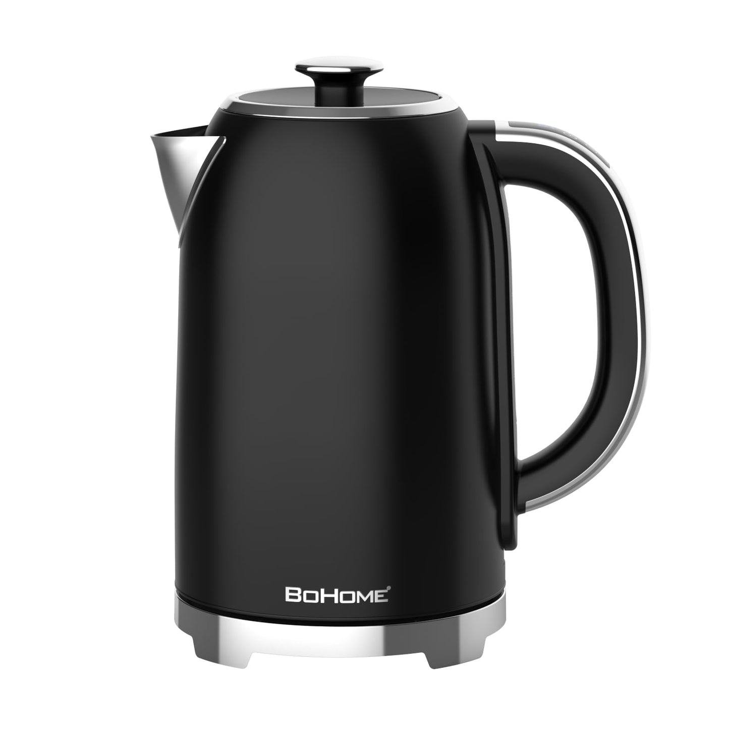 BOHOME Electric Kettle, 1.7L/1500W, Stainless Steel, Digital Touch Panel, Keep Warm Function, Auto Shutoff, BPA-Free, Hot Water Kettle for Coffee & Tea, No Plastic Contact with Water (Black)