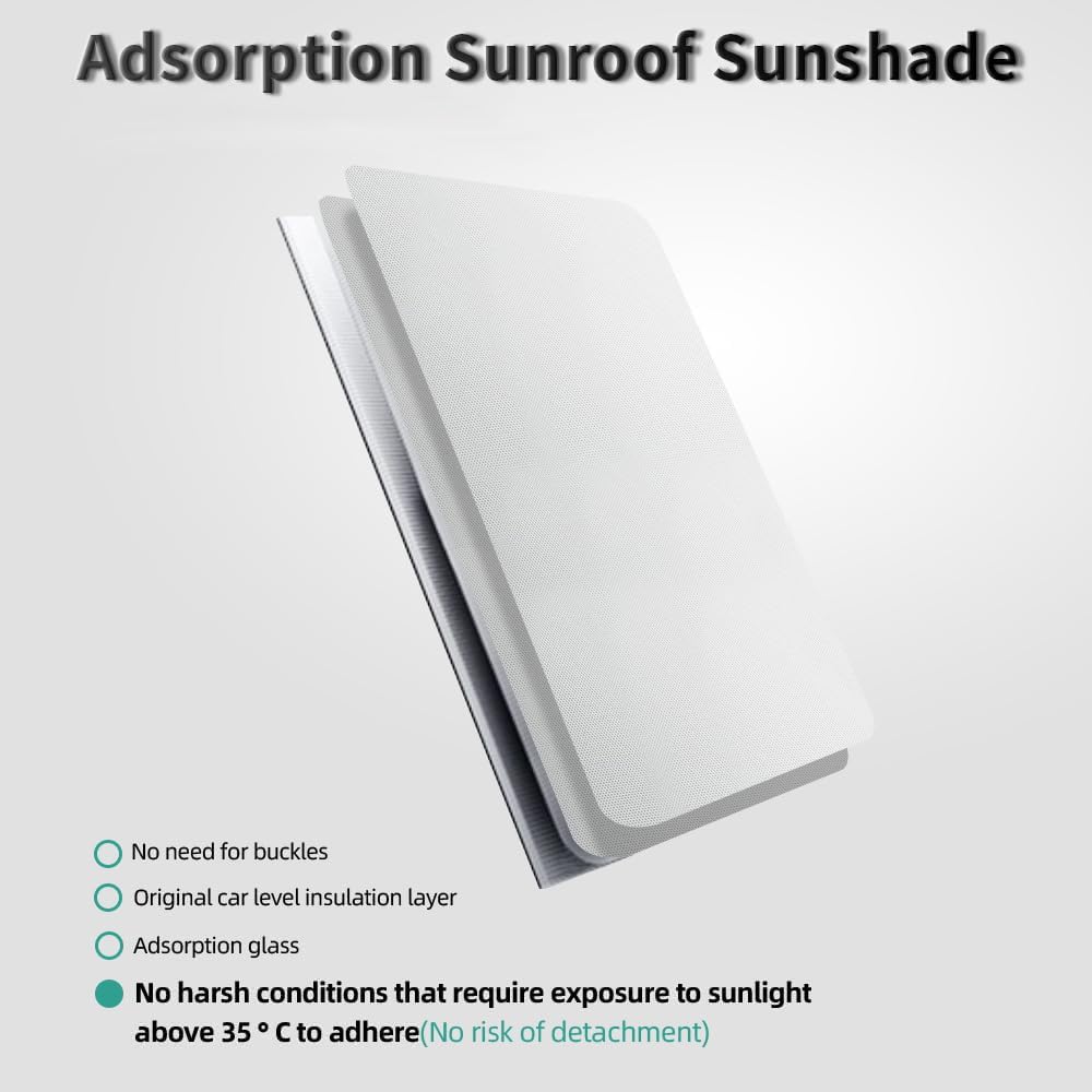 LAST CALL Foldable Sunroof Sun Shade Compatible for Audi Q5 Accesories, Adsorption Insulation Roof Sunshade for Q5 Accessories Heat and UV Reflective Sunroof Shade (Black)