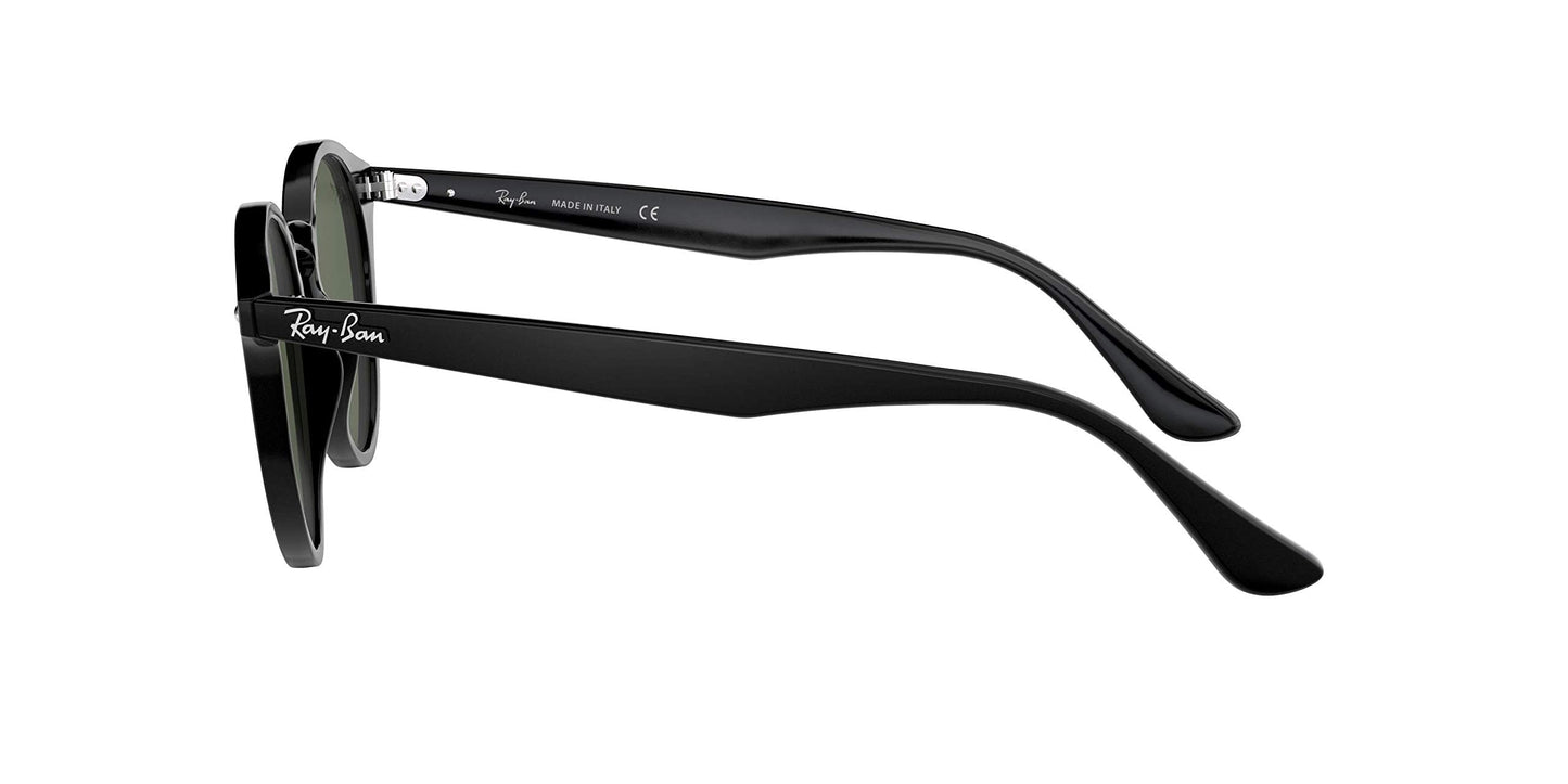 Ray-Ban Unisex RB2180 Round Sunglasses, Black/Dark Green, 51 mm