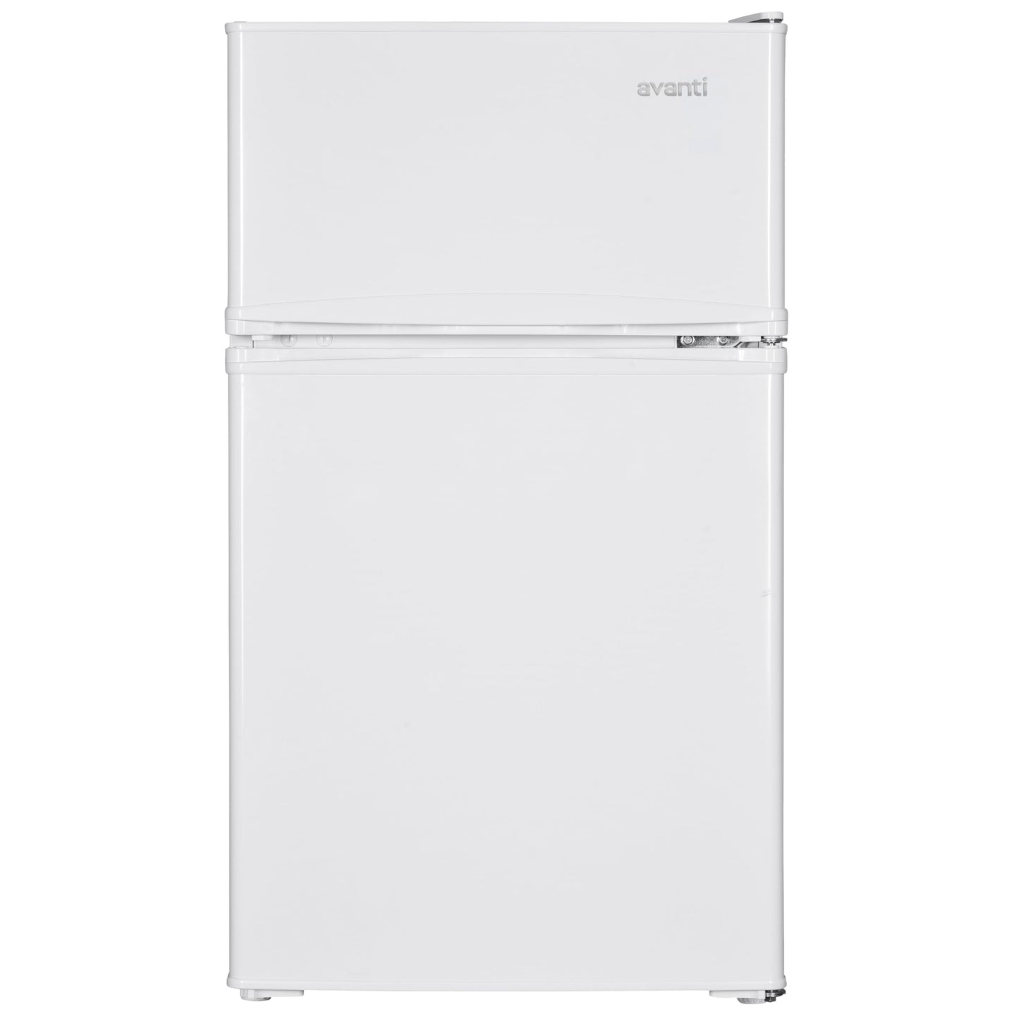 Avanti Mini Fridge with Freezer Compact Refrigerator for Home Office or Dorm, Features Dual Doors Removable Shelves & Crisper Automatic Defrost and Adjustable Temperature Control, 3.1-Cu.Ft, White
