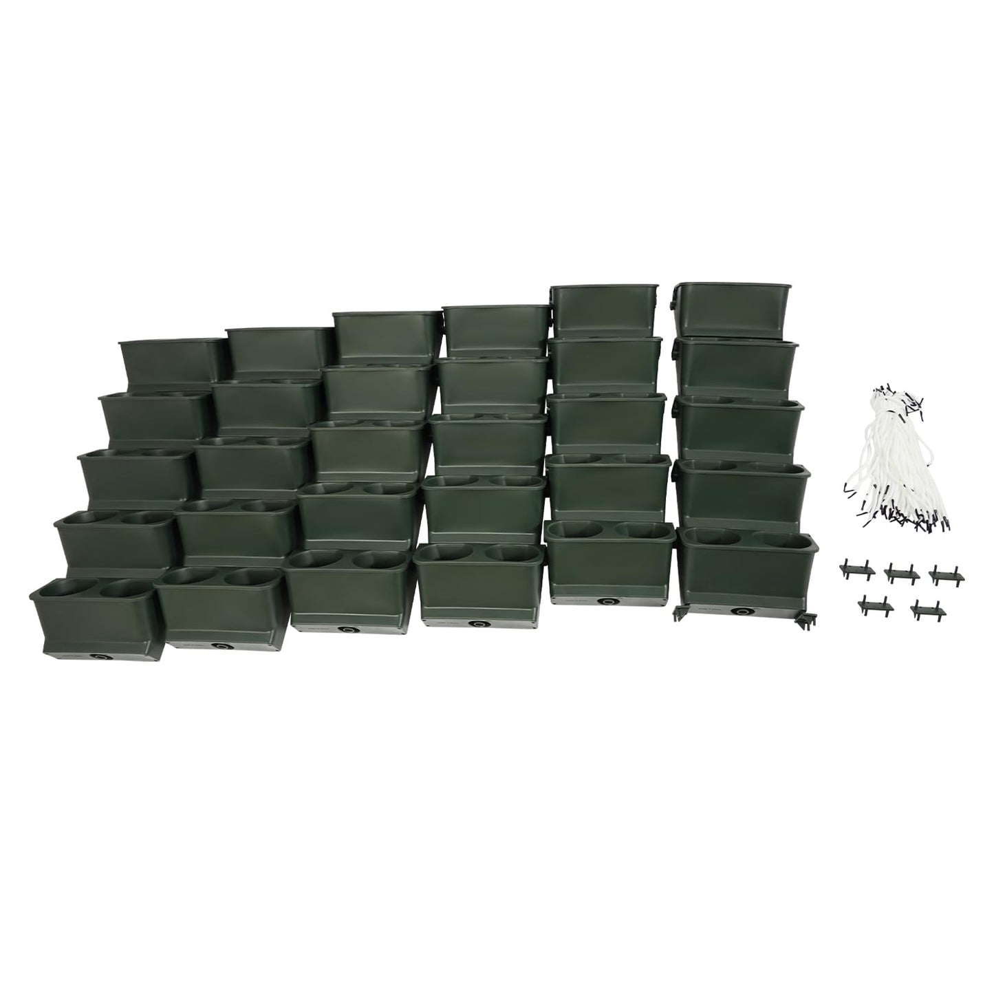 CheriMuMu 30 Pockets Self Watering Vertical Planters, Indoor Outdoor Wall-Mounted Flower Pot Holder, Hanging Planting Grow Bags, Stackable Gardening Greening Container for Herbs Vegetables Fruits