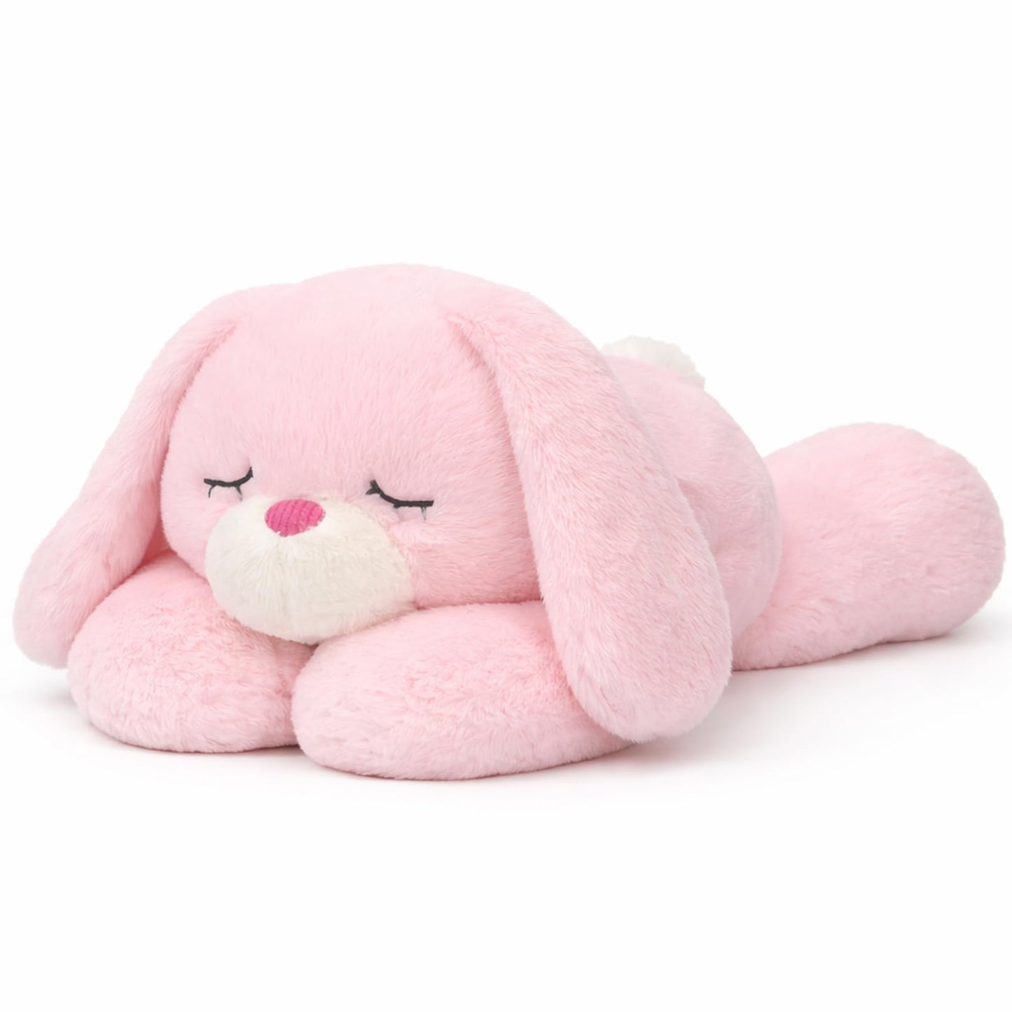 Mushymallow Weighted Easter Bunny Stuffed Animal Soft Weighted Rabbit Plushes Cute Pink Bunny Plush Toy Birthday Easter Gifts for Kids Boys Girls Adults (20" 4 lbs)