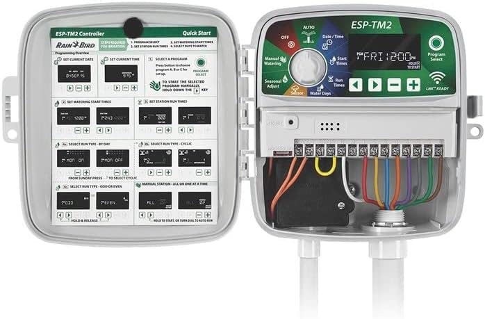 Rain-Bird ESP-TM2 Indoor Outdoor Irrigation WiFi Zone Controller Timer Box and Link Lnk WiFi Mobile Wireless Smartphone Upgrade Module Sprinkler System (6 Zone)