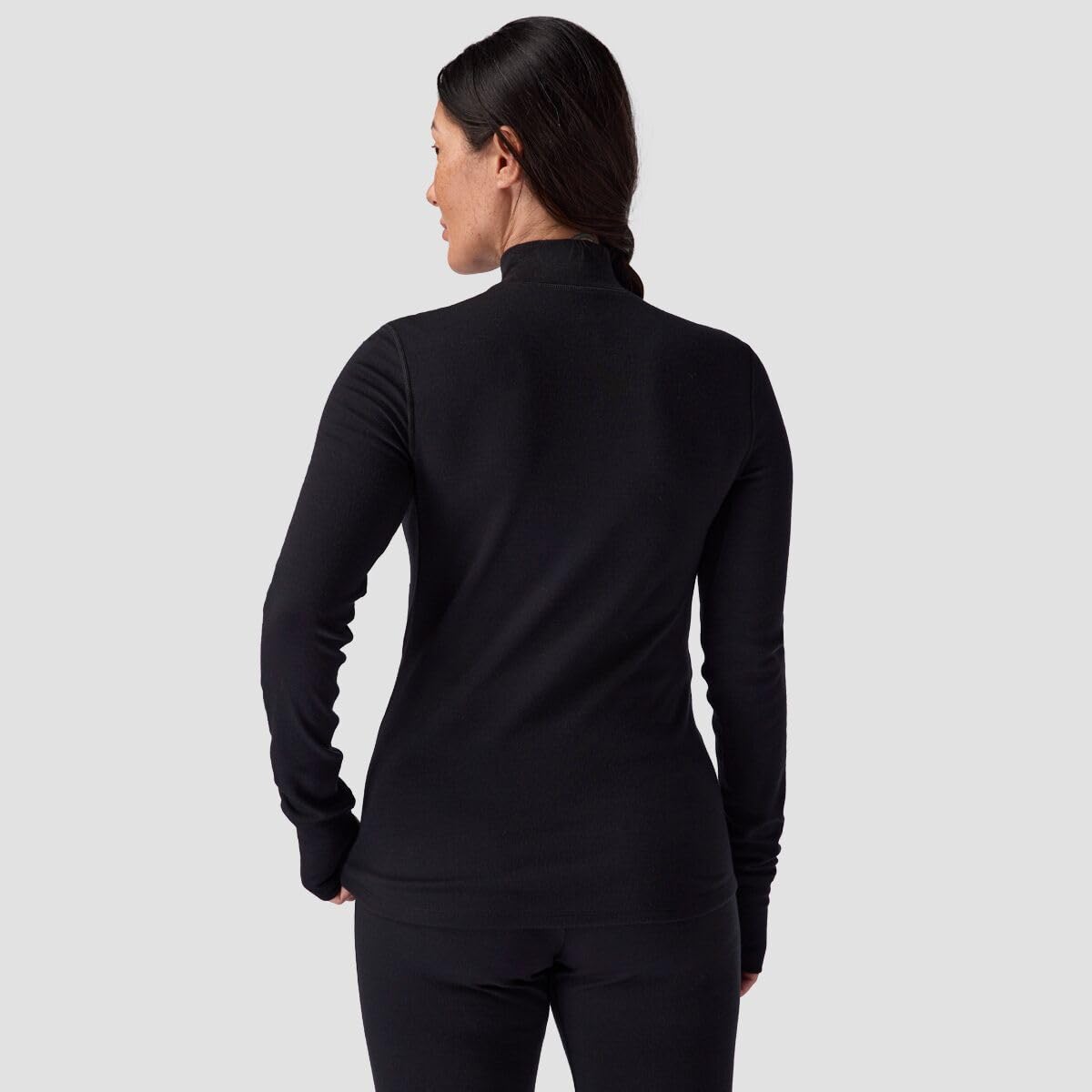 Backcountry, Cedars RWS Merino Mid-Wt Baselayer 1/4-Zip Top - Women's, Black, XL