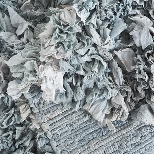 SAFAVIEH Rio Shag Collection Accent Rug - 3' x 5', Light Grey, Handmade Decorative, 3.5-inch Thick Ideal for High Traffic Areas in Entryway, Living Room, Bedroom (SG951J)