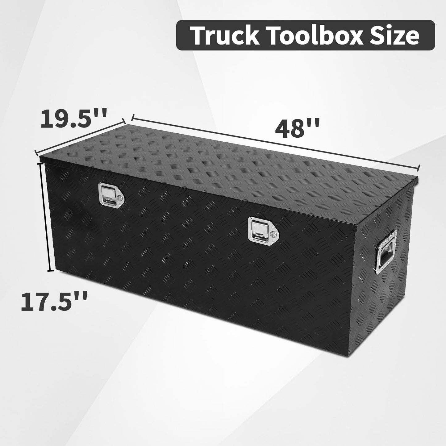 48 inch Truck Tool Box,Aluminum Truck Bed Tool Box w/Handled Locks and keys,Universal Fit for Pickup Truck,Trailer,Vehicle,UTV,ATV-Black,48 X 19.5 X 17.5 inch