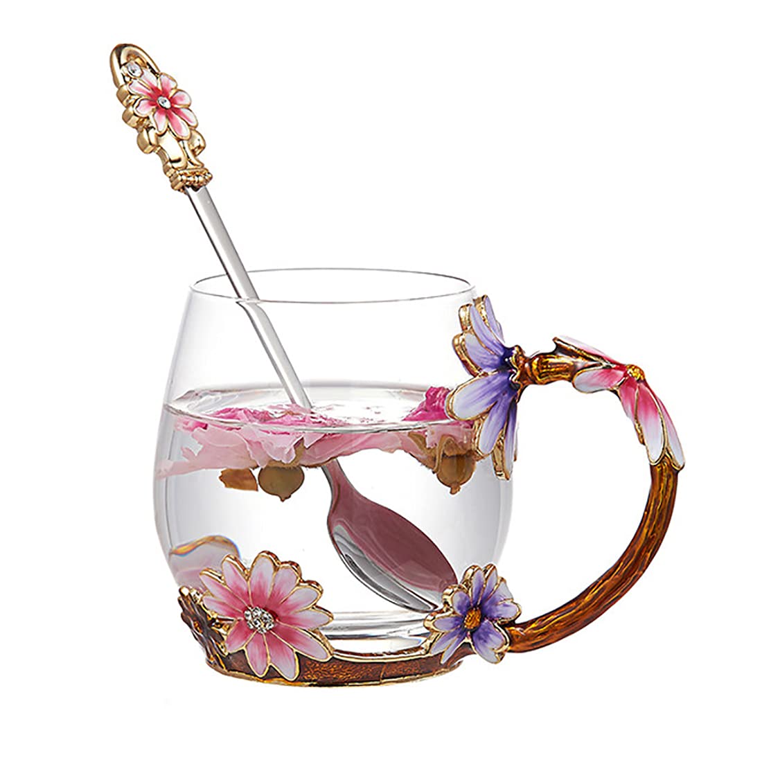 Mothers Day Gifts flower Mug for Mom from Daughter Son,Mum Gift for Mother Stepmom New Mama Women,Unique Ideas Presents for Mom Birthday Valentines Day
