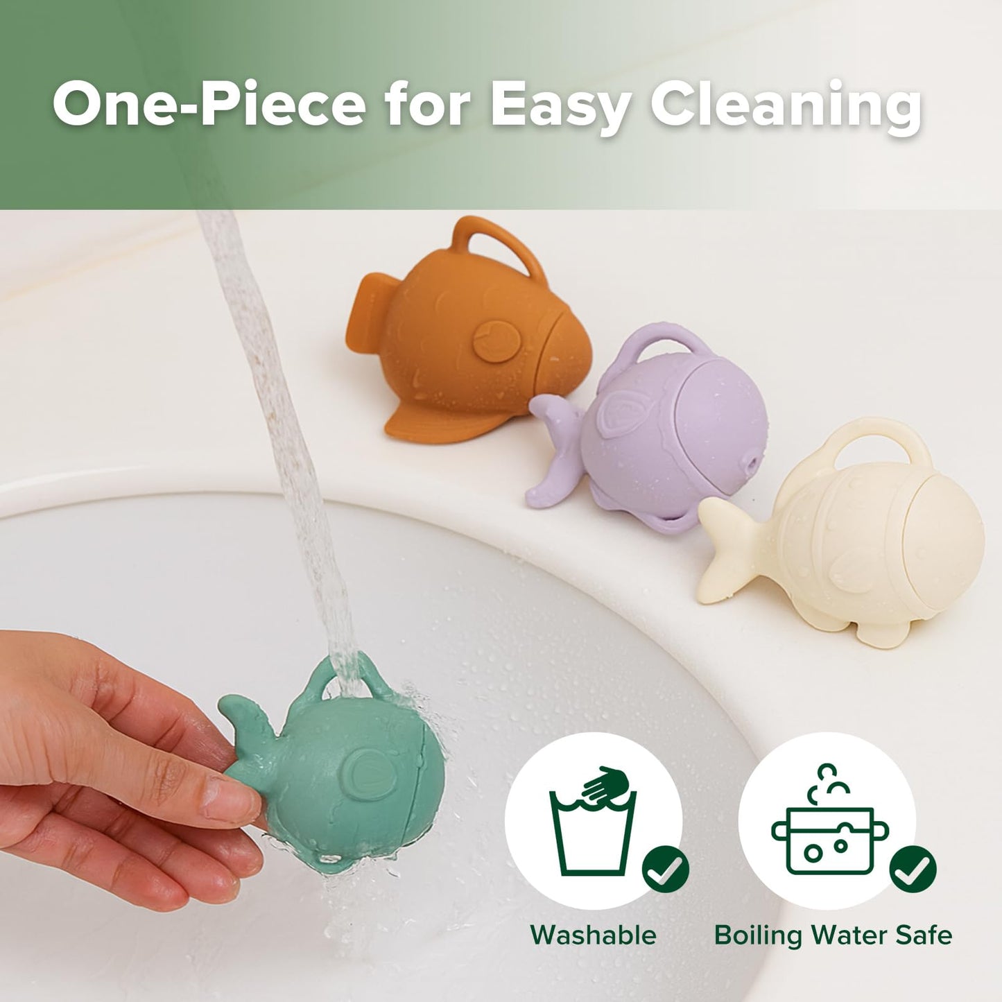 haakaa Baby Bath Fishing Toy Set, Mold Free Food Grade Silicone Bathtub Fishing Toy for Toddler & Kids Ages 3-5, BPA-Free Floating Bath Tub Toys for 3 Years+