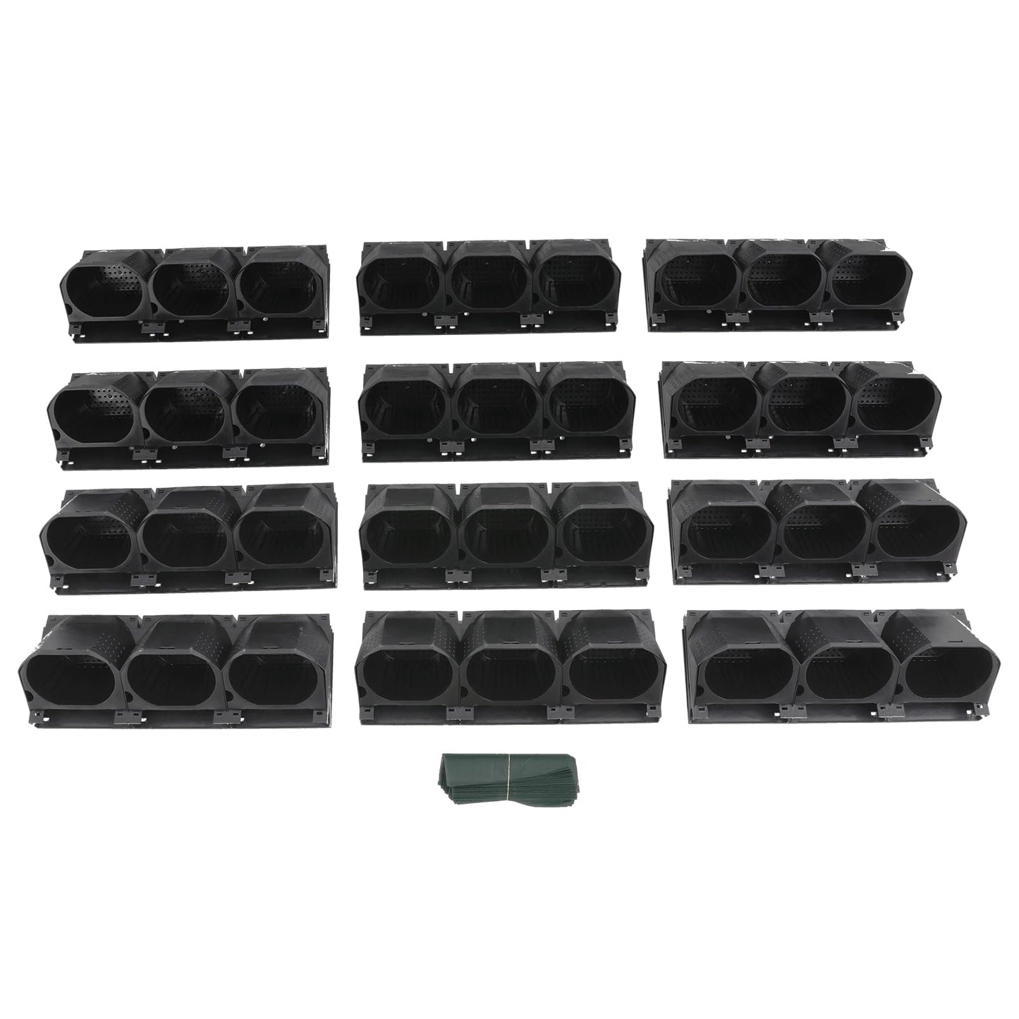Okasiki 36-Pot Vertical Wall Planter, Self-Watering Stackable Planters for Indoor & Outdoor Use, Perfect for Herbs, Flowers & Vegetables (Black)