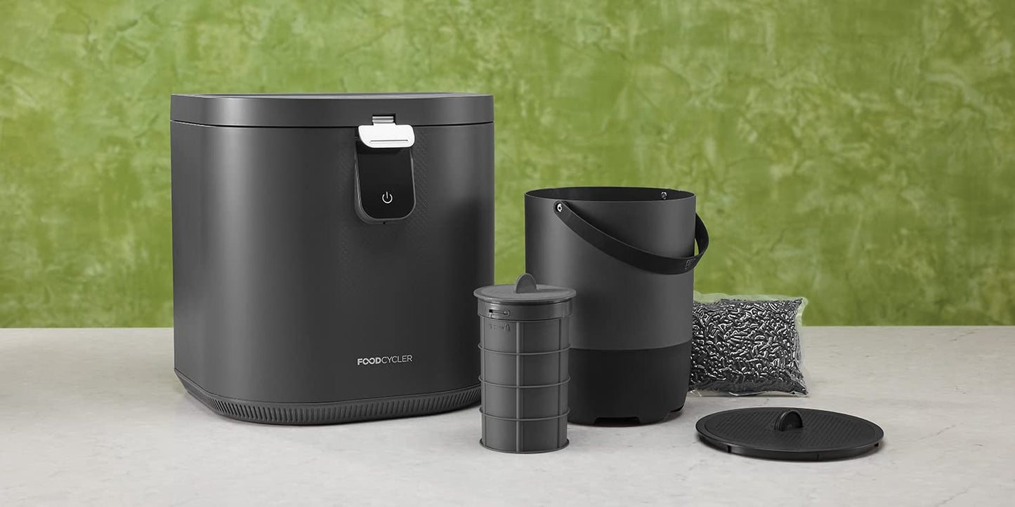 Food Cycler Eco 5 Award-Winning Kitchen Food Recycler | Indoor Composter Bin Alternative | Electric Countertop Food Disposer with Odorless 5L Indoor Food Waste Bin for Easy Waste Management | Grey