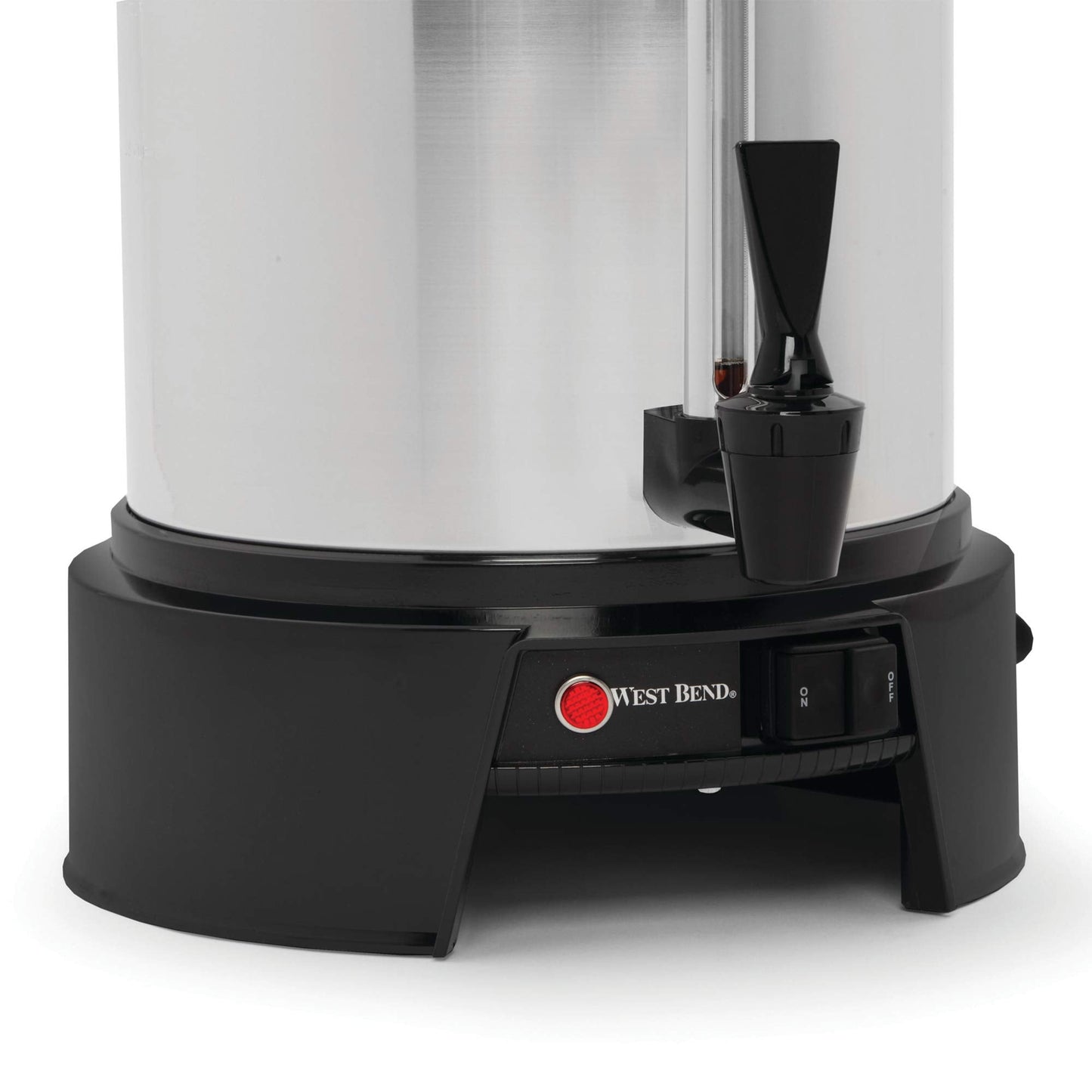 West Bend Commercial Coffee Urn Highly-Polished Aluminum Features Automatic Temperature Control Large Capacity with Quick Brewing Smooth Prep and Easy Clean Up NSF Approved, 55-Cup, Silver