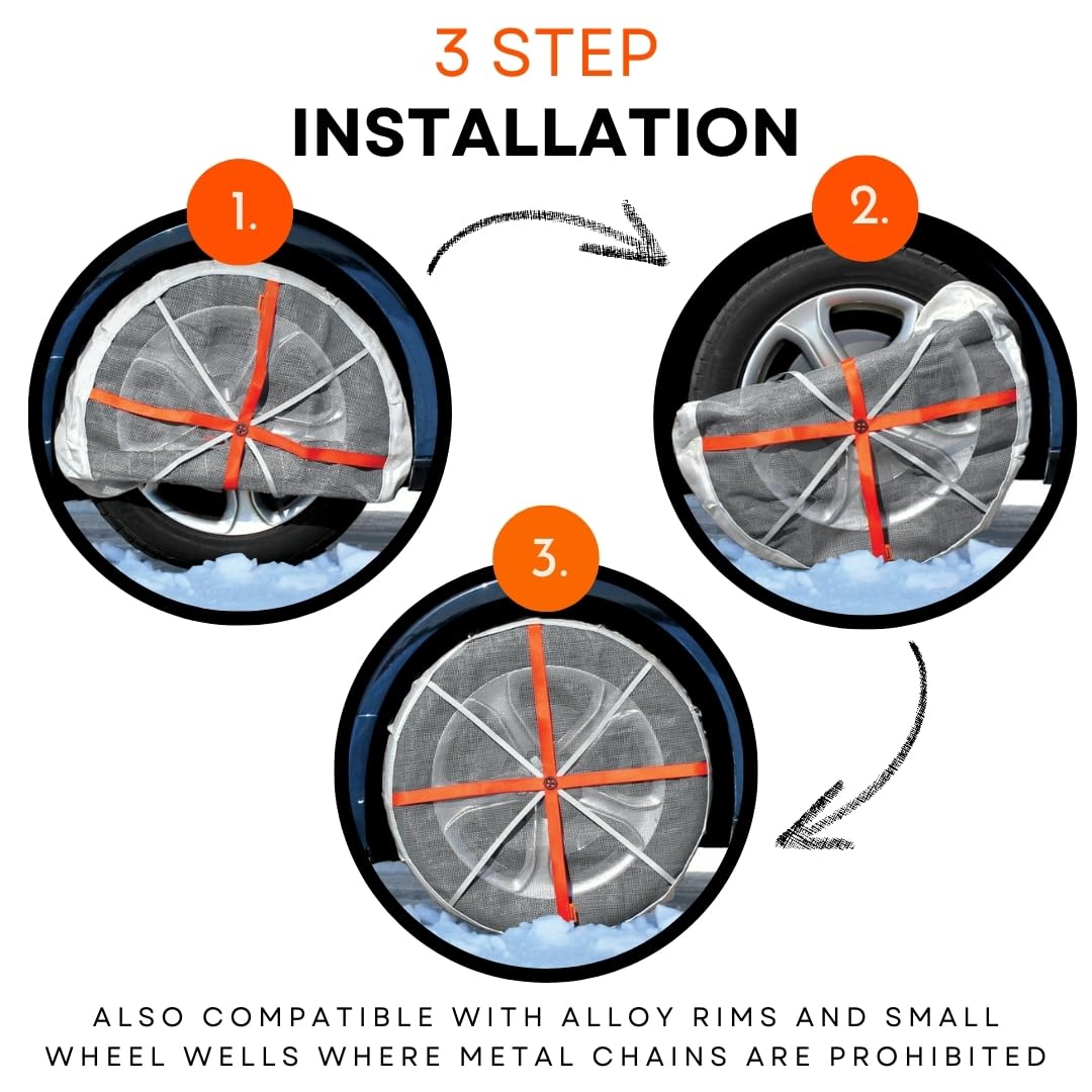 AutoSock for Passenger Vehicles HP685, Snow Socks for Tires, Pack of 2