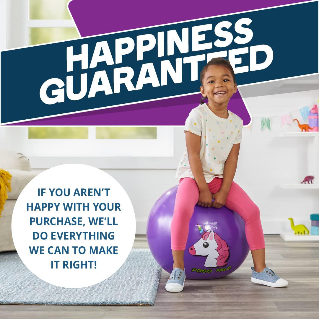 Flybar Hopper Ball for Kids, Inflatable Bouncy Ride-On Ball w/Handle for Indoor & Outdoor Active Play, Includes Pump, Jump Ball Toy for Boys & Girls, Supports Up to 185 lbs, Ages 6+, 22-Inch, Medium