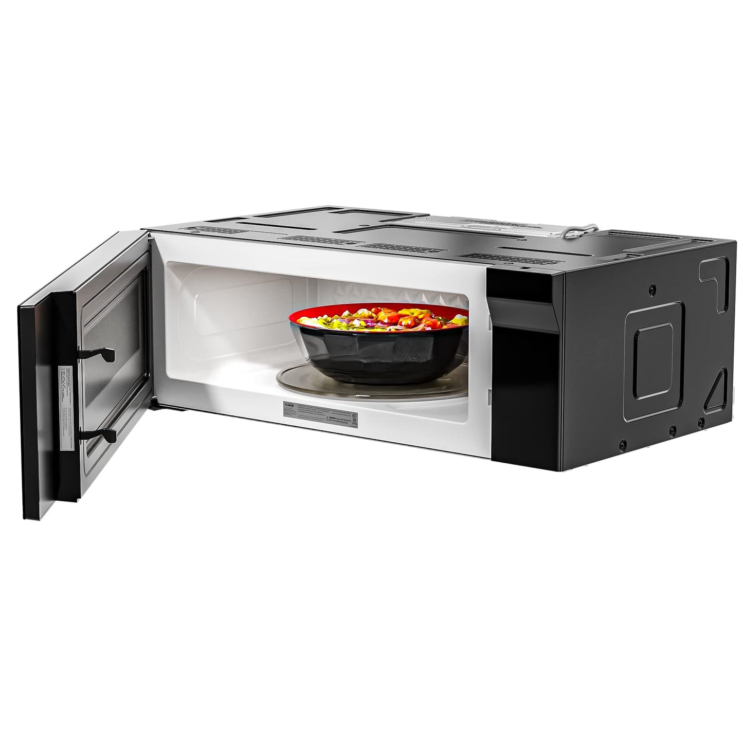 KoolMore 30 Inch Over-The-Range Low Profile Microwave, 1.2 Cu. Ft. Built-in, 10 Power Levels, 13.5” Glass Turntable, 1000-Watt Power, Advanced Air Vent, and Heat Circulation (KM-MLPOT-1SS)