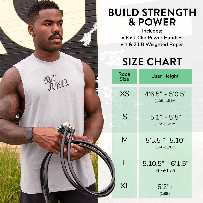 Crossrope Get Strong Set - Weighted Jump Ropes for Strength Training - Improve Power and Endurance in a Fun Jump Rope Workout - Small