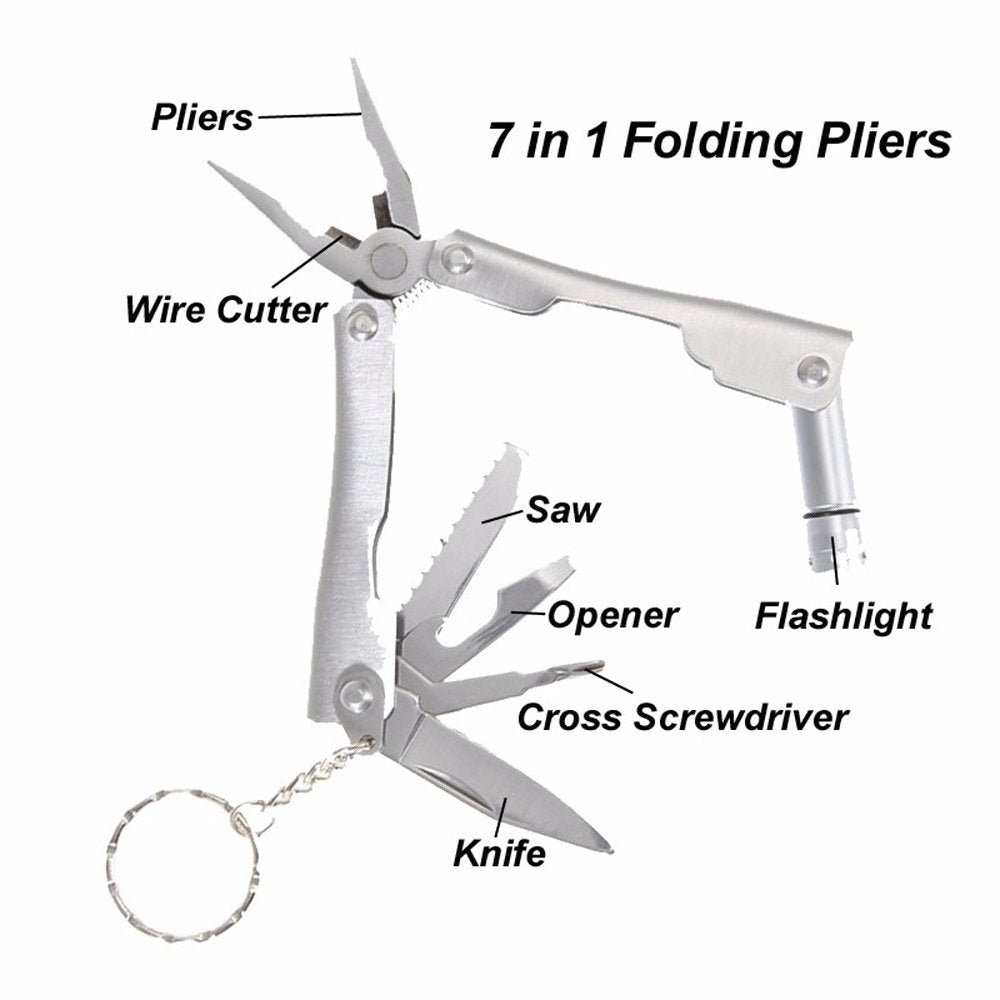 Outdoor Survival Kit 7 in 1,Mini Emergency Survival Gear Small Camping Equipment Pocket Tool Gadgets Stocking Stuffers Ideal for Boys Kids Hiking