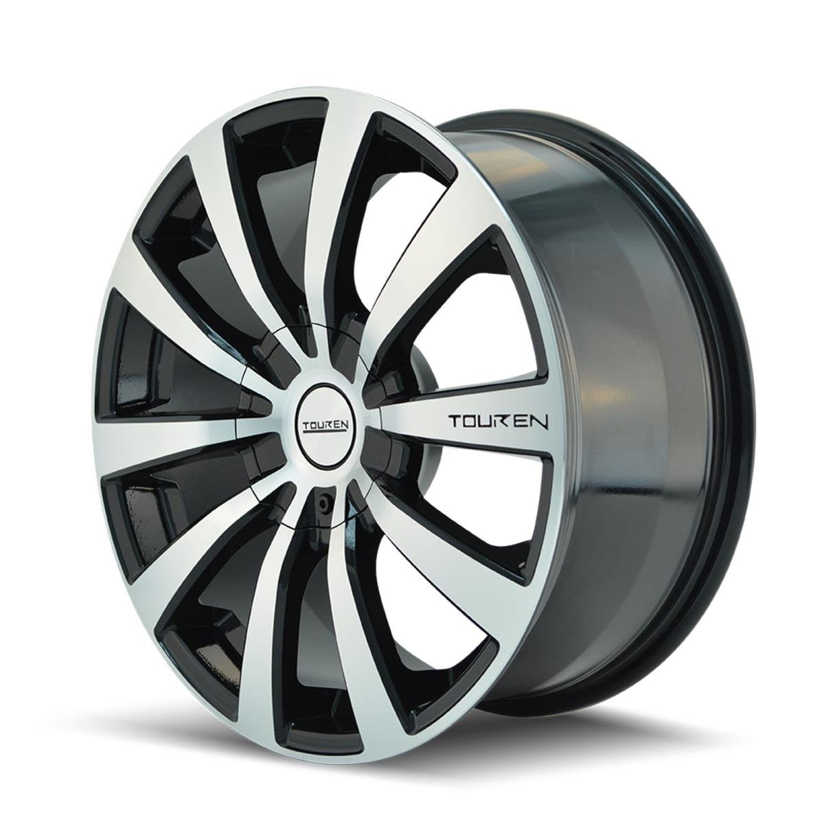 Touren TR3 Black/Machined Face/Machined Lip Wheel with Alloy Steel (17 x 7. inches /100 x 100 mm, 40 mm Offset)