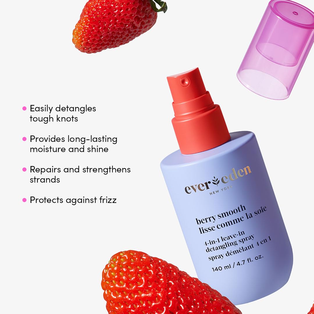 Evereden Kids Detangler Spray: 4-in-1 Leave-In Hair Spray | Detangle, Moisturize, Strengthen, & Protect | Easily Tackle Even the Toughest Knots | Clean & Vegan All types of Hair Product for Kids