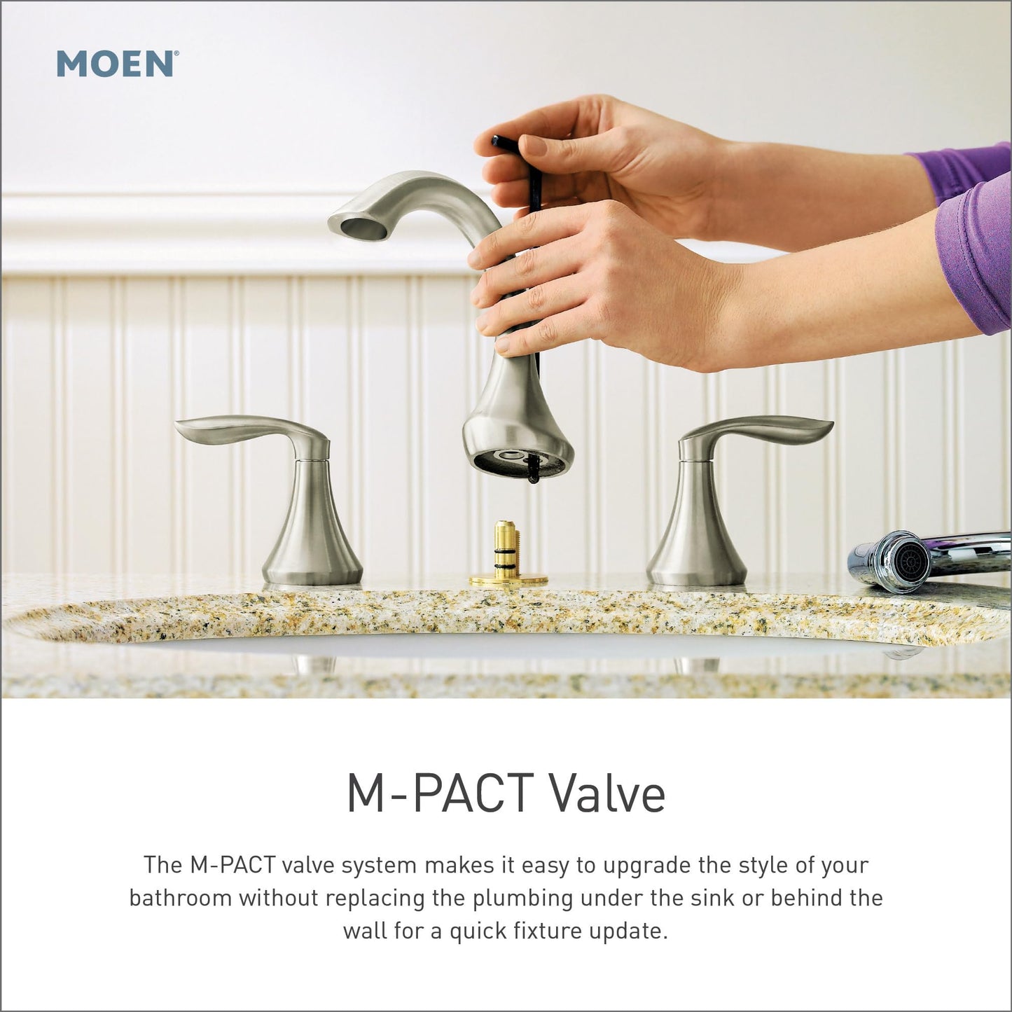Moen Gibson Two-Handle High Arc Widespread Modern Bathroom Sink Faucet for 3-Hole Setups with Valve Included, Matte Black, TV6142BL