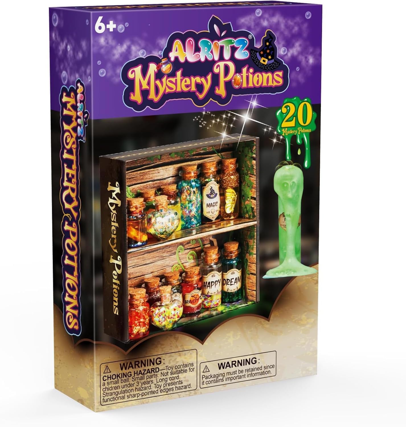 Alritz Mystery Potion Kits for Kids, 20 Magic Mix Witch Potion Bottles, Happy Birthday Party Craft Ornaments Toys Gift for Boys Girls Age 6 7 8 9 10 11+ Indoor Outdoor Party Decor