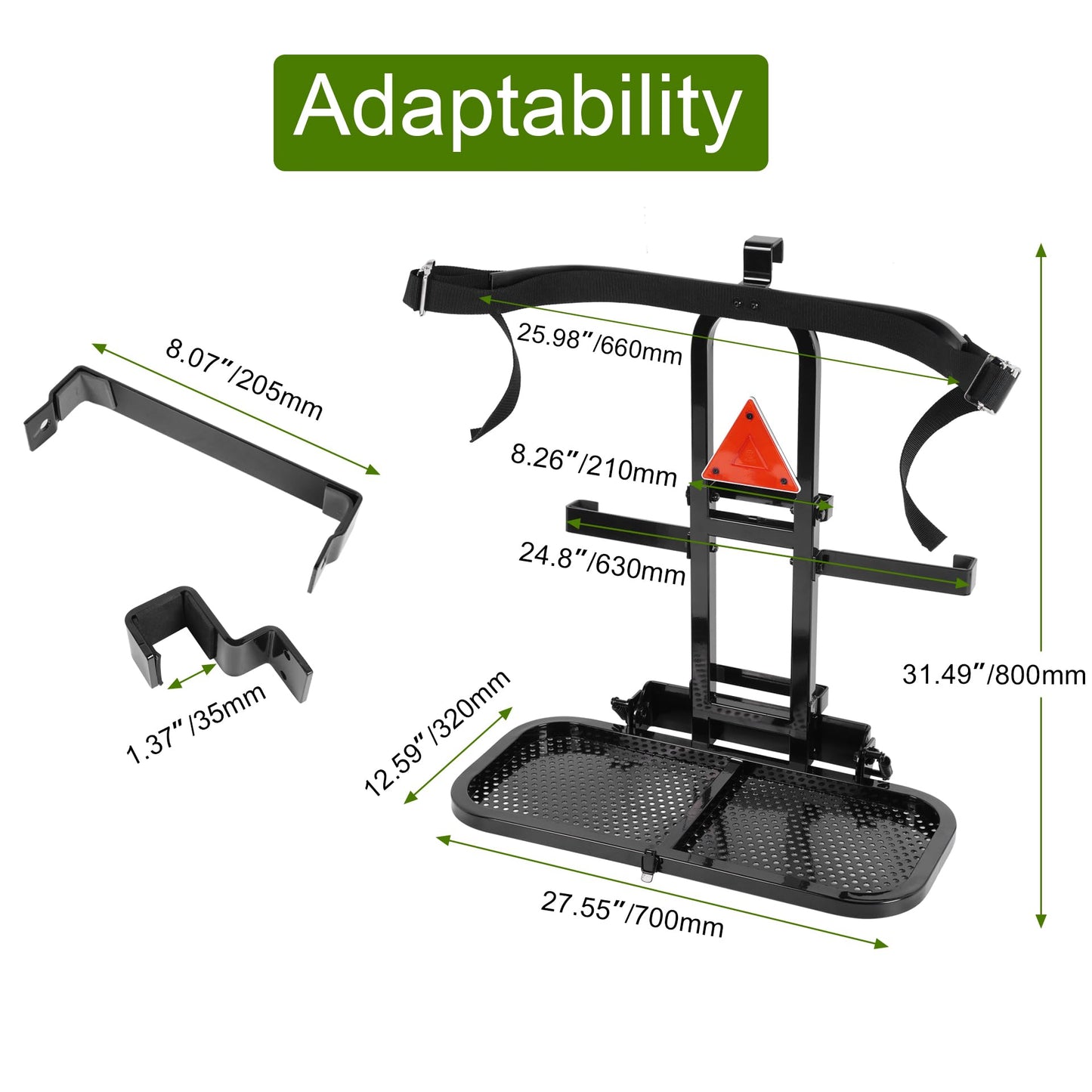 Universal Golf Cart Rear Seat Bag Holder Upgraded Foldable No-Drill Golf Cart Bag Holder for EZGO Club Car Yamaha Fit for 8" and 24.5" Wide Rear Armrests Foldable Golf Cart Bag Holders Bracket