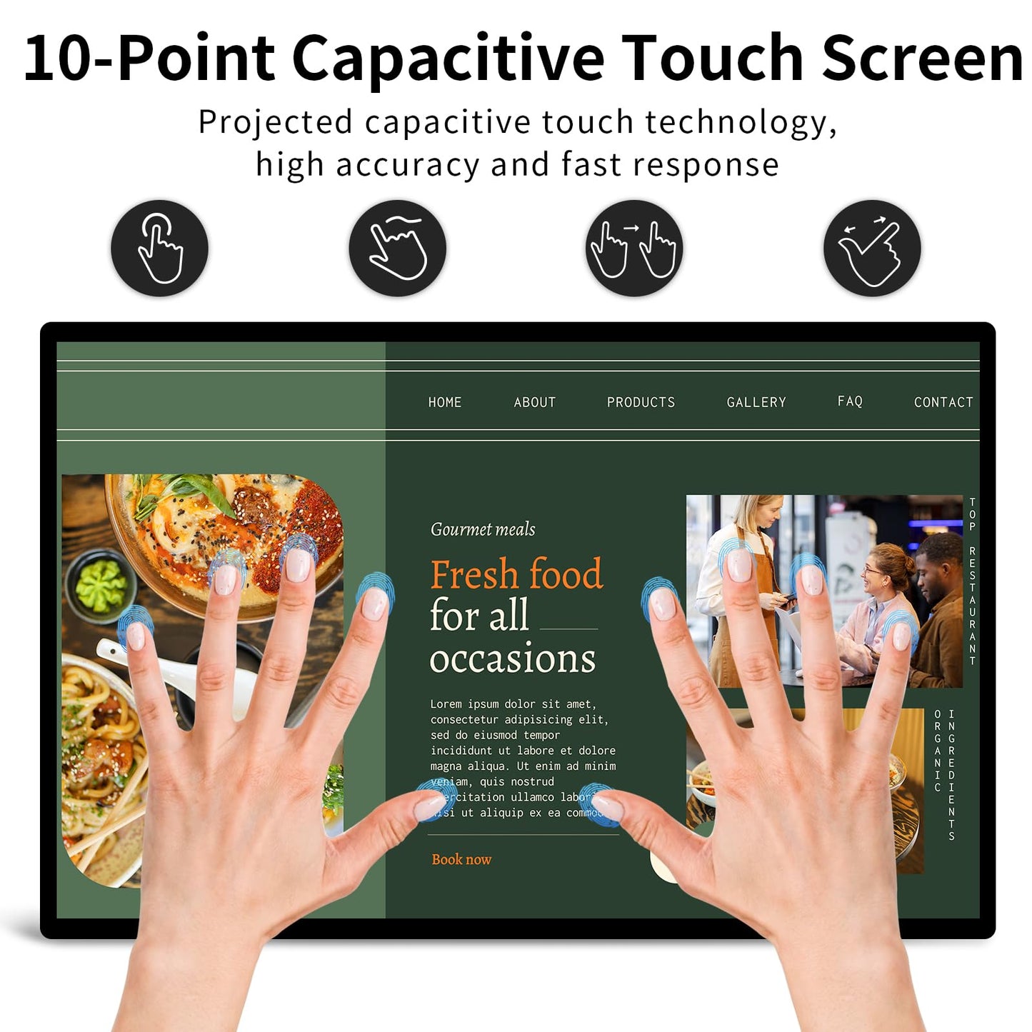 AYSTekMann 15.6" Digital Signage Display 10000 mAh Capacitive Touch Screen Advertising Display with Wireless Screen Mirroring, All in One LCD Screen HDMI-in with Android 11(2+32GB)