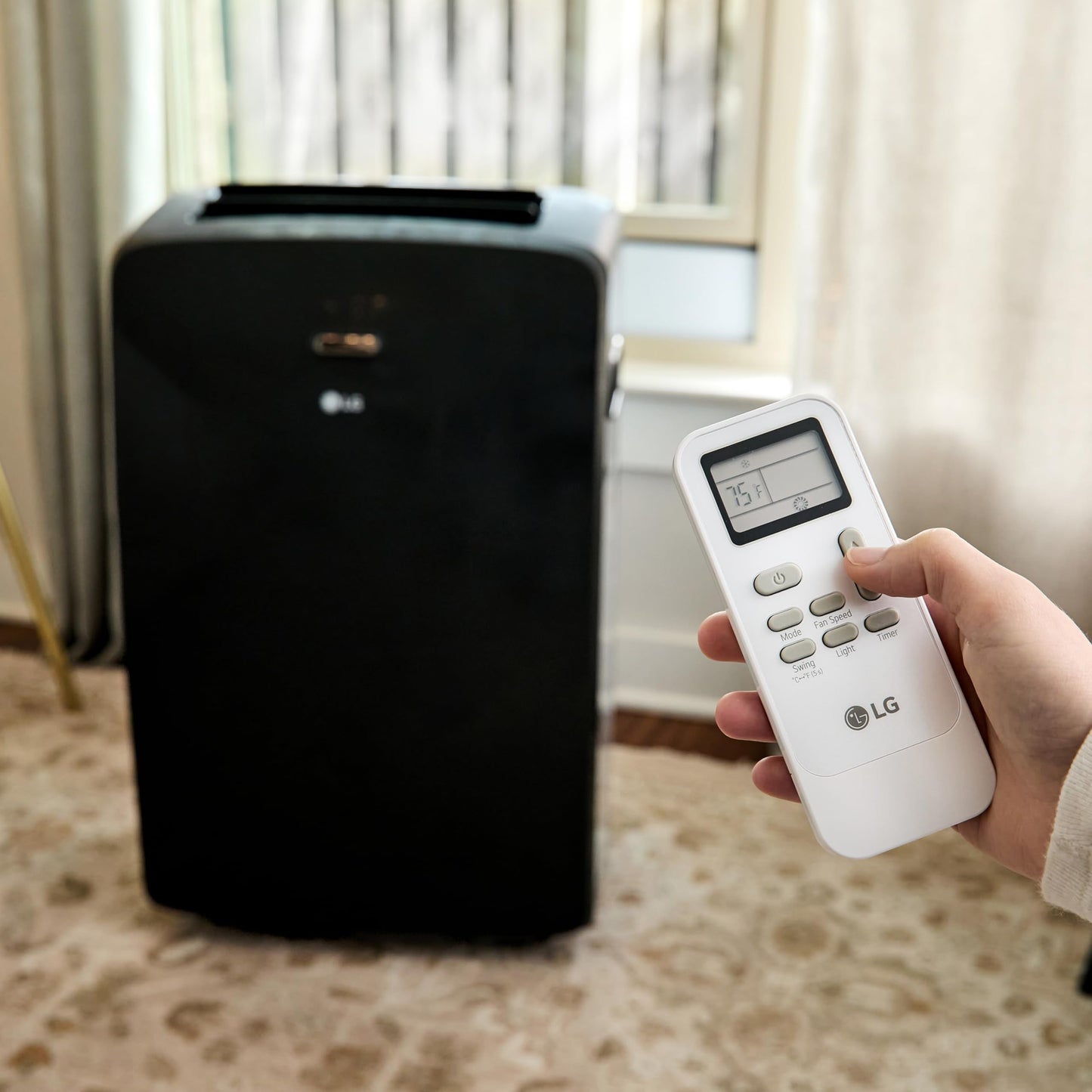 LG 8000 BTU (DOE) / (12000 ASHRAE) Portable Air Conditioners Cools 350 Sqft Easy Install & WiFi App Remote Eco-friendly, Quiet Small & Medium Room Air Conditioner AC Unit Home Gray LP0823GSSM