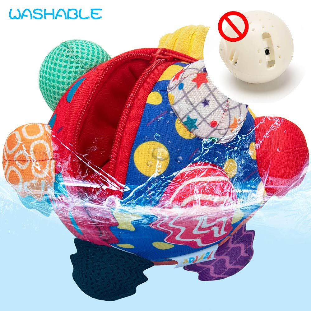 teytoy Baby Music Shake Dancing Ball Toy, Developmental Bumpy Ball Sensory Soft Toys, Easy to Grasp Bumps Help Develop Motor Skills for Girls and Boys Ages 12 Months and Up