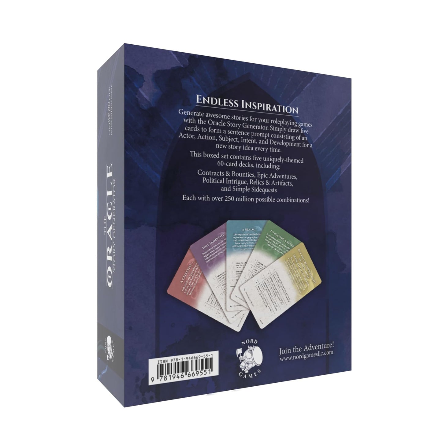 Nord Games: The Oracle Story Generator: Boxed Set -5e RPG Storytelling Cards, 300 Themed Tarot Sized Cards, Scenario & Story Building, D&D Roleplaying