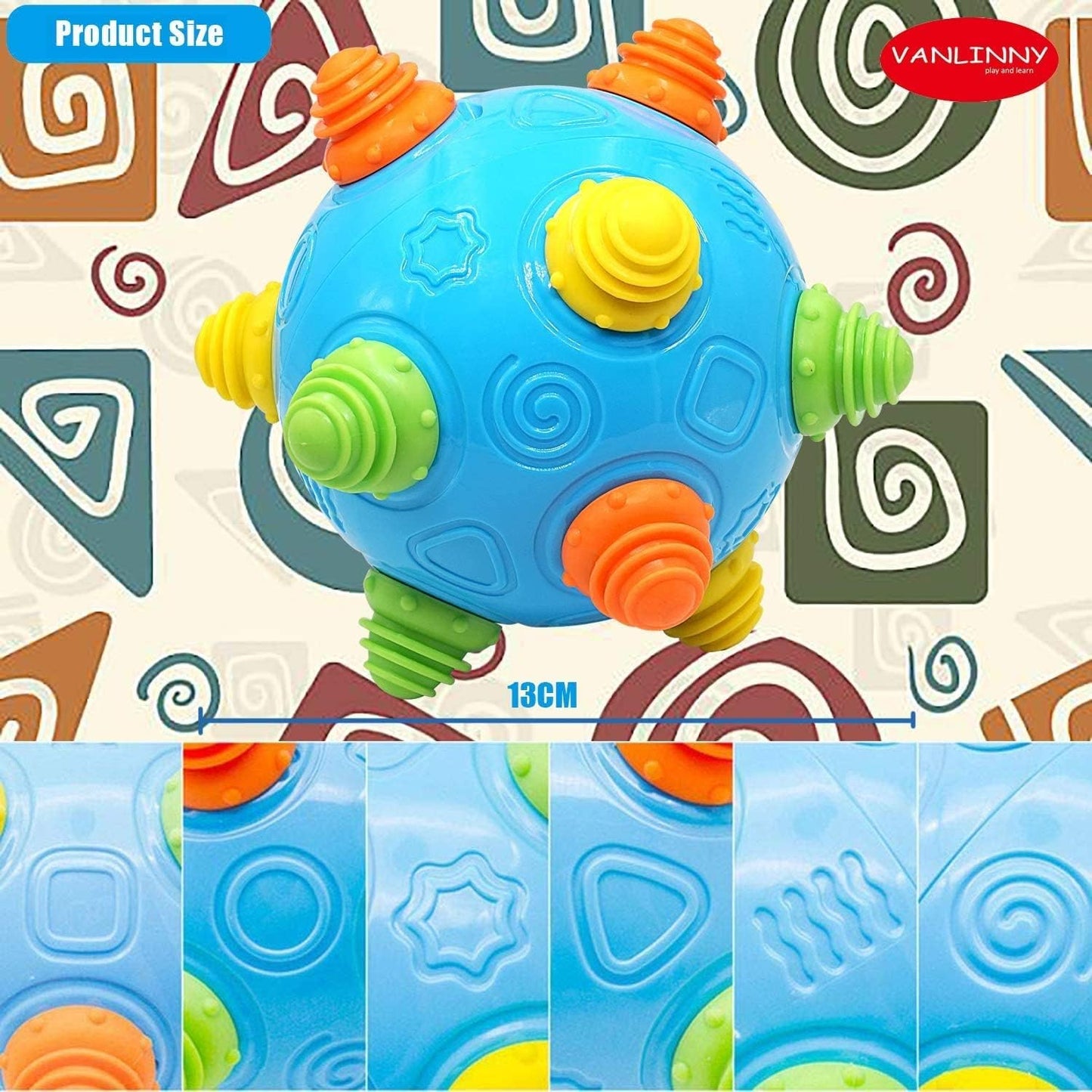VANLINNY Crawling Baby Toy-Infant Tummy Time Toys 12-36 Mths, Interactive Toddlers Musical Ball, Bumble Ball for Babies 3-6 6-12, Sensory Toy for Development, Learning 1st Birthday Gift for Girls Boys
