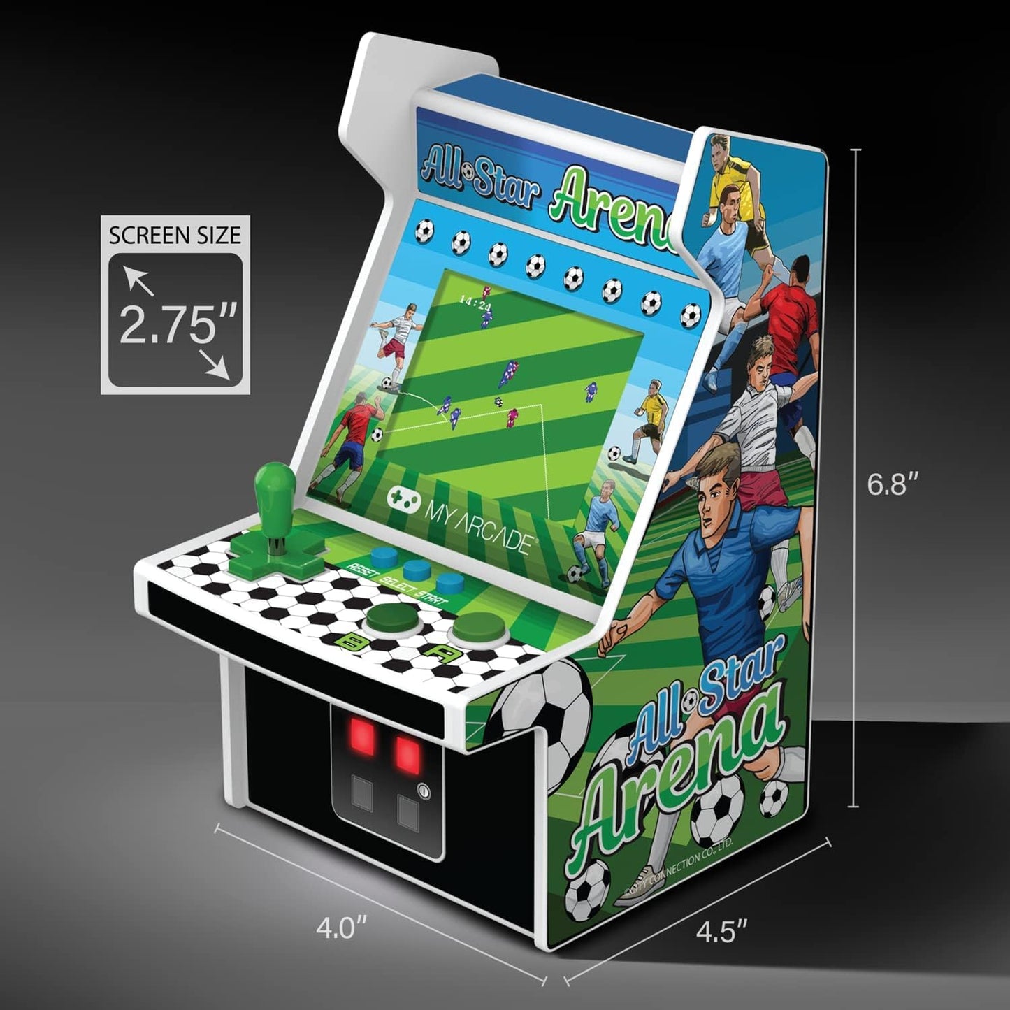 My Arcade All Star Arena Micro Player- Fully Portable Mini Arcade Machine with 307 Retro Games, 2.75" Screen,White