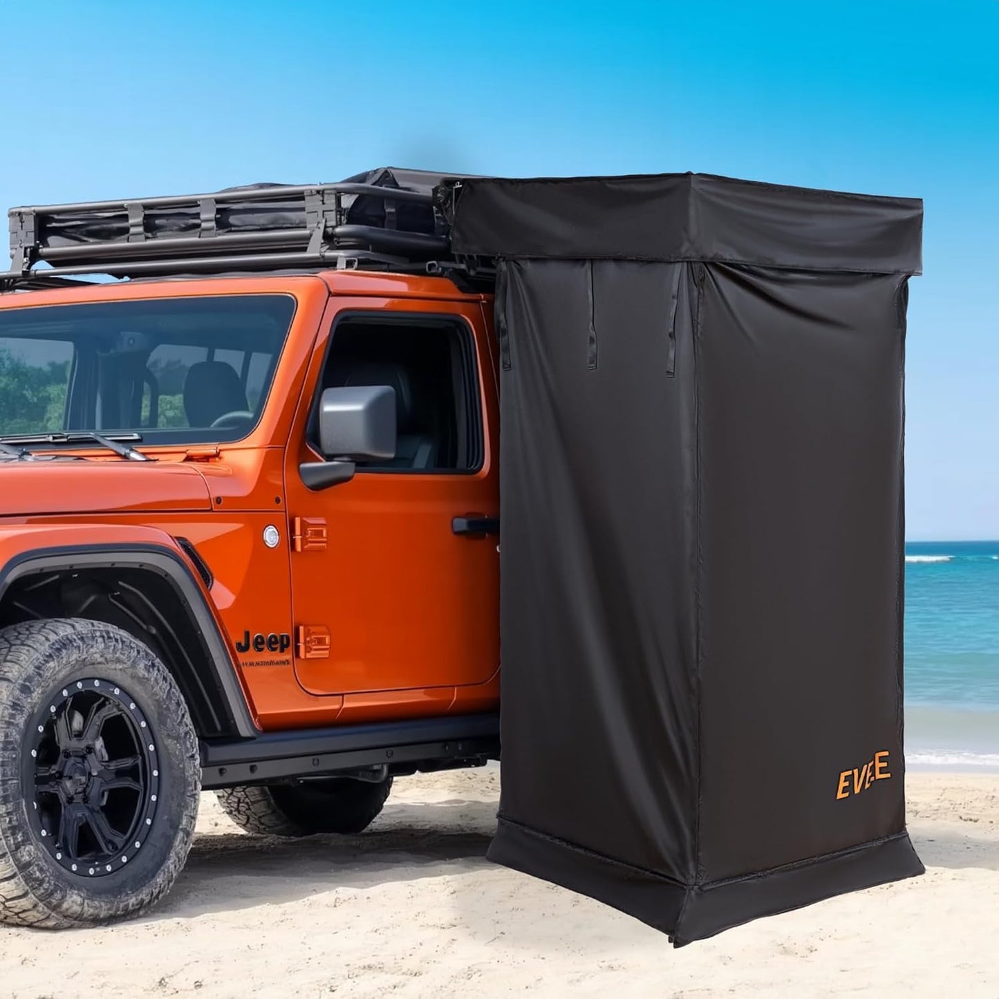 Shower Awning Tent for roof Rack, Portable Privacy Sun Shelter for Overland Vehicle Car, Camping Bathroom Changing Room for Outdoor Rain