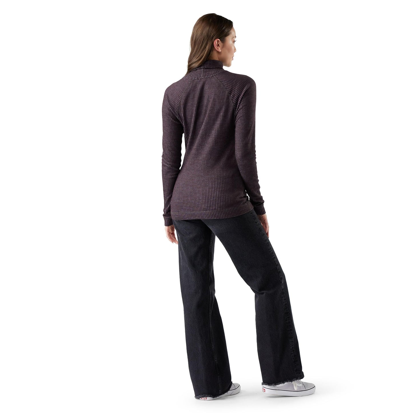 SmartWool Womens Thermal Merino Rib Turtleneck, Mink-Chalk Violet Heather, Small